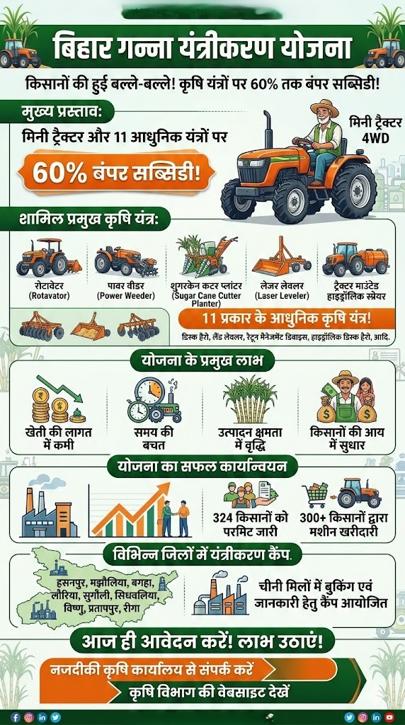 किसानों की हुई बल्ले-बल्ले! बिहार सरकार दे रही है मिनी ट्रैक्टर और 11 कृषि यंत्रों पर 60% बंपर सब्सिडी, जानें कैसे उठाएं लाभ