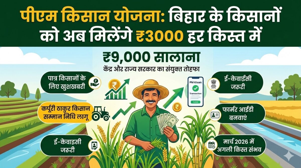 PM Kisan Yojana Big Update: बिहार के किसानों की चमकी किस्मत, अब हर किस्त में मिलेंगे 3000 रुपये, जानें क्या है पूरी योजना