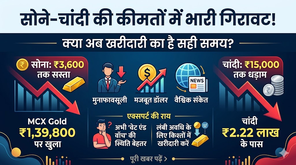 Gold Silver Price Crash: सोने-चांदी की कीमतों में भारी गिरावट, ₹15,000 तक गिरे दाम - Gold Rate Today
