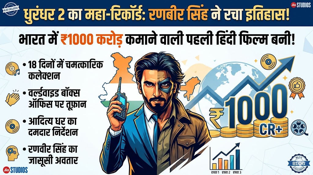 धुरंधर 2 बॉक्स ऑफिस कलेक्शन डे 18: रणवीर सिंह ने रचा इतिहास, 1000 करोड़ क्लब में शामिल होने वाली पहली हिंदी फिल्म बनी