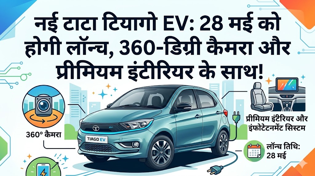 Tata Tiago EV Facelift Launch: 28 मई को मचेगा तहलका! मात्र इतनी कीमत में मिलेगा 360 डिग्री कैमरा और लग्जरी फीचर्स, देखें टीजर वीडियो