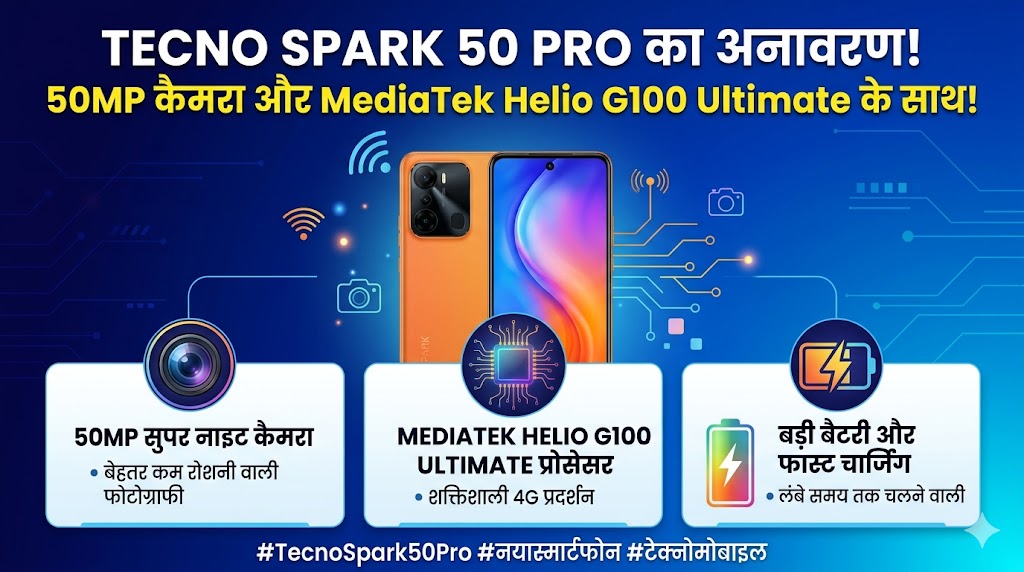 Tecno Spark 50 Pro Launched: 60W फास्ट चार्जिंग और 50MP Sony कैमरा के साथ आया टेक्नो का पानी में भी न खराब होने वाला सस्ता फोन!