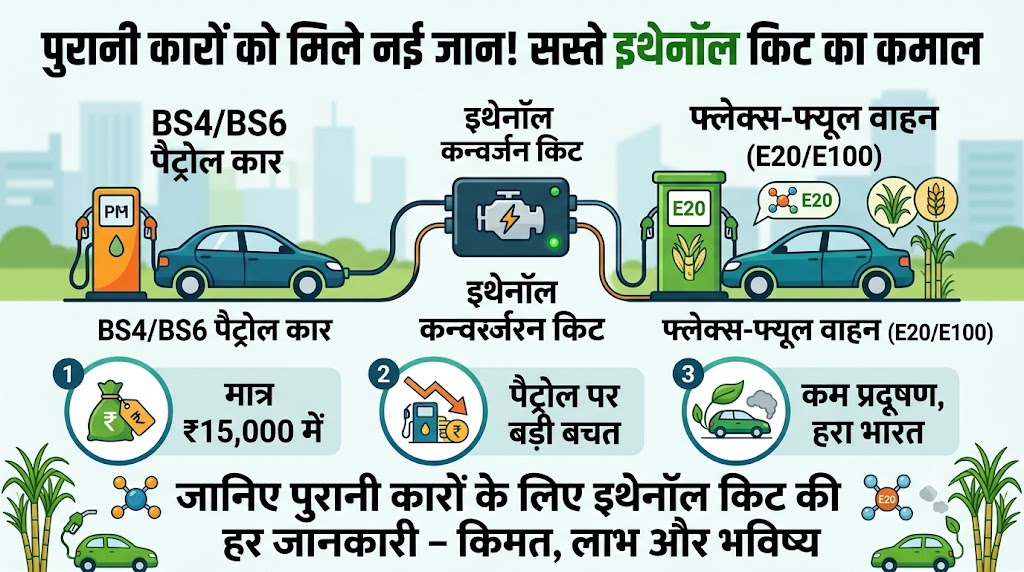 पुरानी BS4 और BS6 कारों के लिए आई बड़ी खुशखबरी! मात्र 15 हजार में लगेगा इथेनॉल कन्वर्जन किट, पेट्रोल के भारी खर्च से मिलेगी मुक्ति