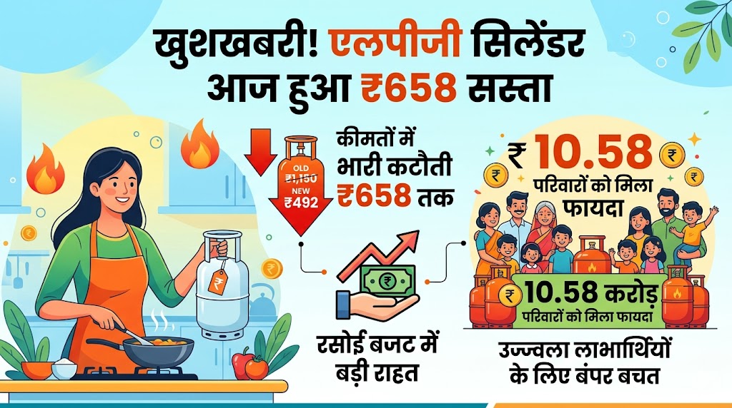 LPG Price Today: घरेलू गैस सिलेंडर पर सरकार दे रही ₹958 की ऐतिहासिक छूट, देखें अपने शहर के नए रेट्स