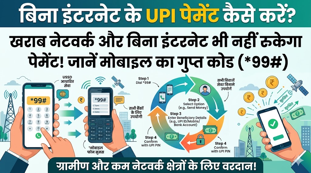बिना इंटरनेट के UPI पेमेंट कैसे करें: मोबाइल से डायल करें यह गुप्त कोड और खराब नेटवर्क में भी भेजें पैसे