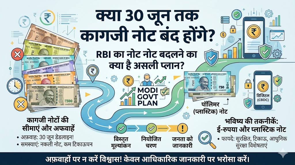 RBI Plastic Notes India: क्या 30 जून से बंद हो जाएंगे कागजी नोट? सोशल मीडिया पर वायरल दावे का सच और मोदी सरकार का असली प्लान जानिए