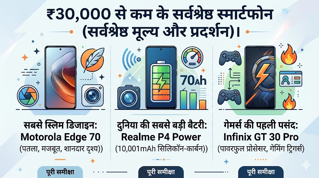 30,000 रुपये से कम में ये 5 स्मार्टफोन्स हैं असली पैसा वसूल ऑपशन, धांसू फीचर्स के आगे सब फेल