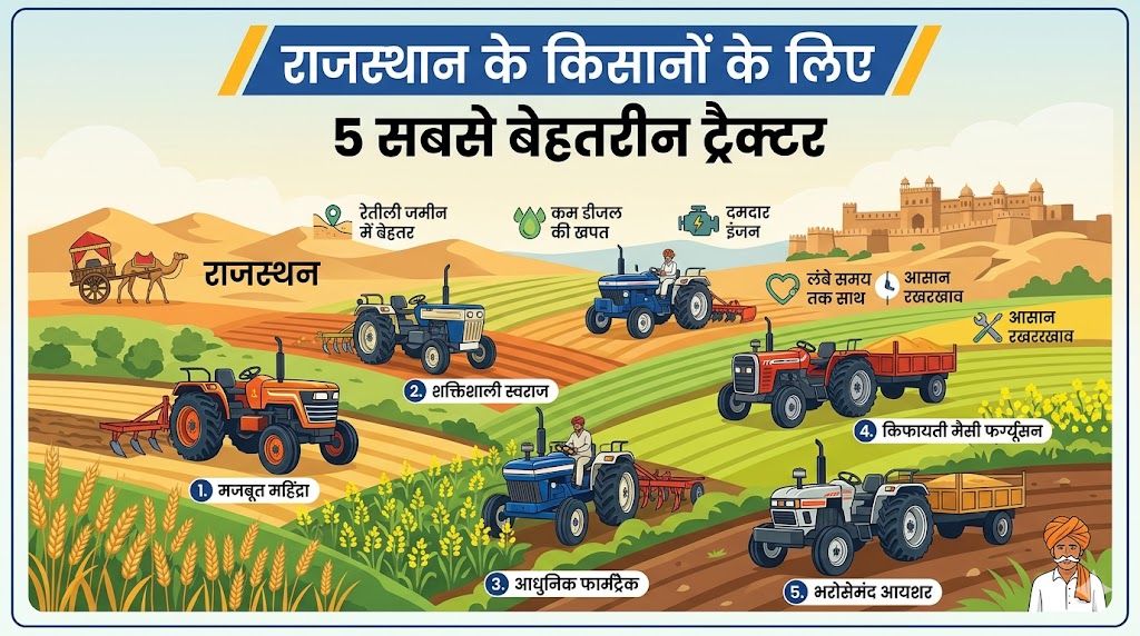 राजस्थान के किसानों के लिए 5 सबसे ताकतवर ट्रैक्टर: रेतीली जमीन पर भी देंगे बंपर माइलेज और बेजोड़ परफॉर्मेंस