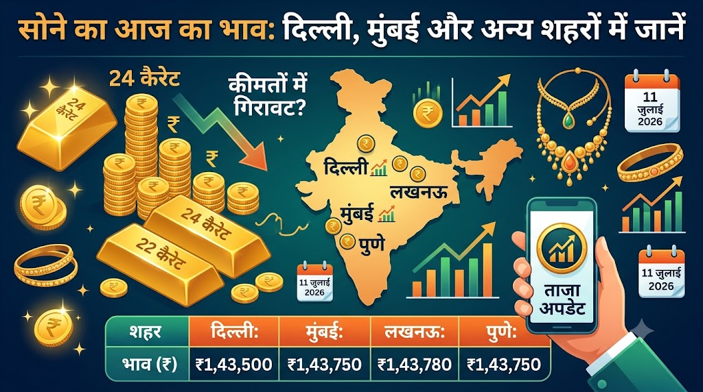 Gold Price Today: सोने के दामों में मची भारी खलबली! चेक करें दिल्ली, मुंबई से लखनऊ तक आज 11 जुलाई का ताजा रेट