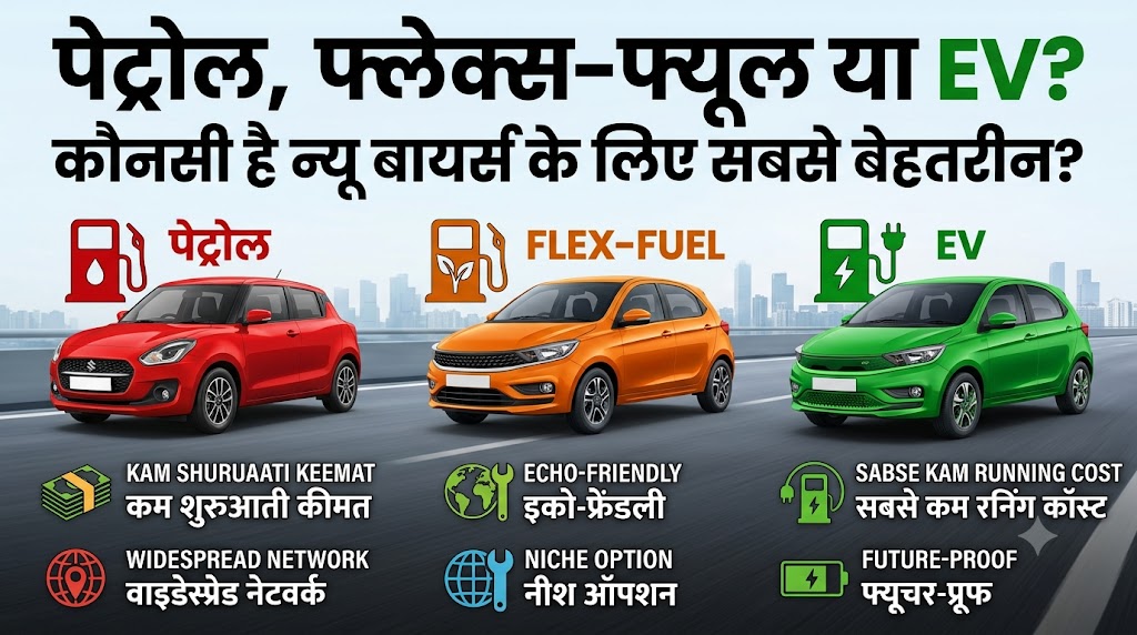 Petrol vs Flex Fuel vs EV: E20 विवाद के बीच नई कार खरीदने से पहले जानें कौन सी गाड़ी बचाएगी आपके लाखों रुपये!