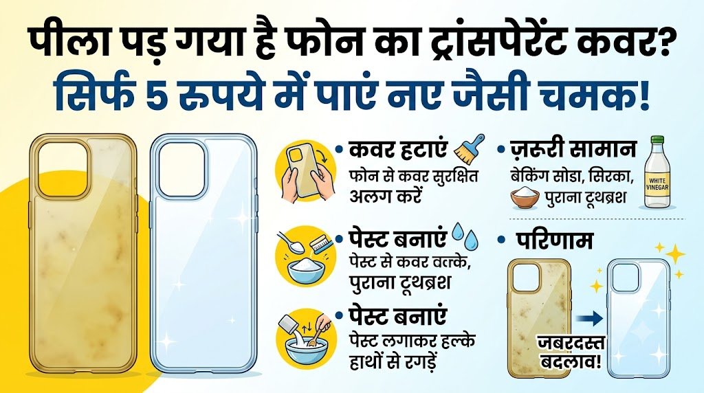 पीला पड़ गया है आपके फोन का ट्रांसपेरेंट कवर? सिर्फ 5 रुपये में ऐसे बनाएं बिल्कुल नए जैसा चमकदार