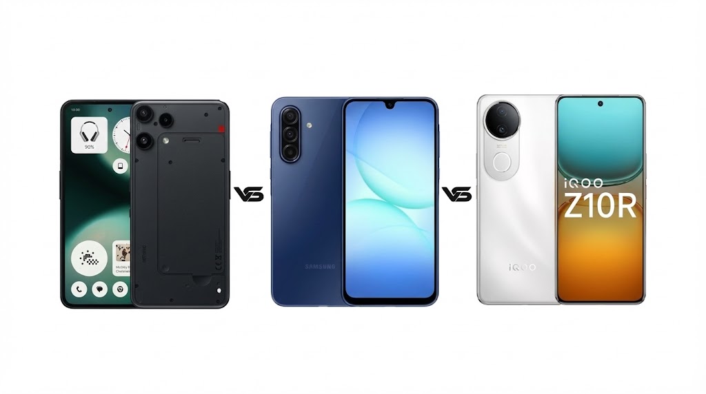 भारत का नंबर-1 बजट 5G फोन कौन? Nothing Phone 3a Lite, Samsung A17 और iQOO Z10R की सीधी भिड़ंत में असली विजेता सामने आ गया