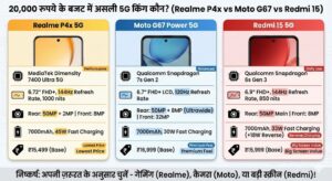 Realme P4x 5G vs Moto G67 vs Redmi 15: 20000 में सबसे बेस्ट 5G फोन कौन सा है?