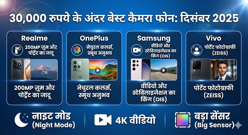 30,000 रुपये के बजट में बेस्ट कैमरा फोन