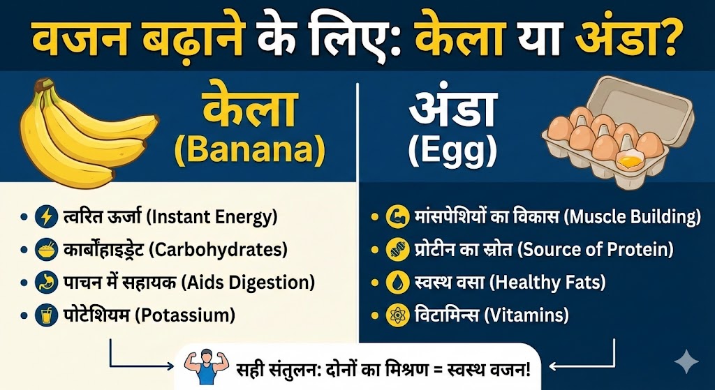 केला या अंडा? वजन बढ़ाने के लिए सबसे अच्छा क्या है? एक्सपर्ट की राय जानें