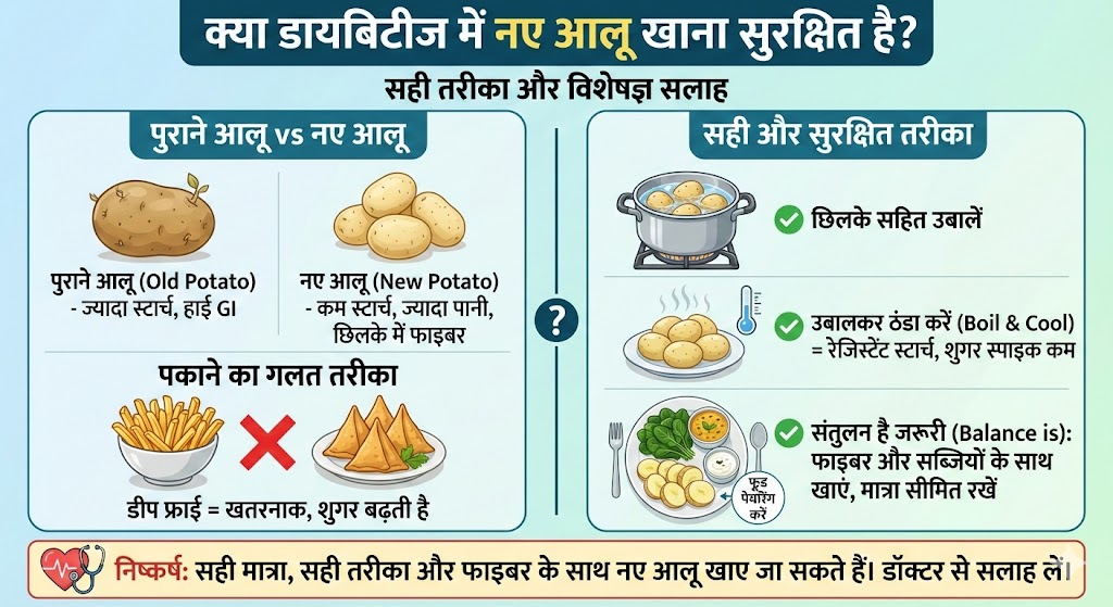 क्या डायबिटीज में नए आलू खाना सुरक्षित है?