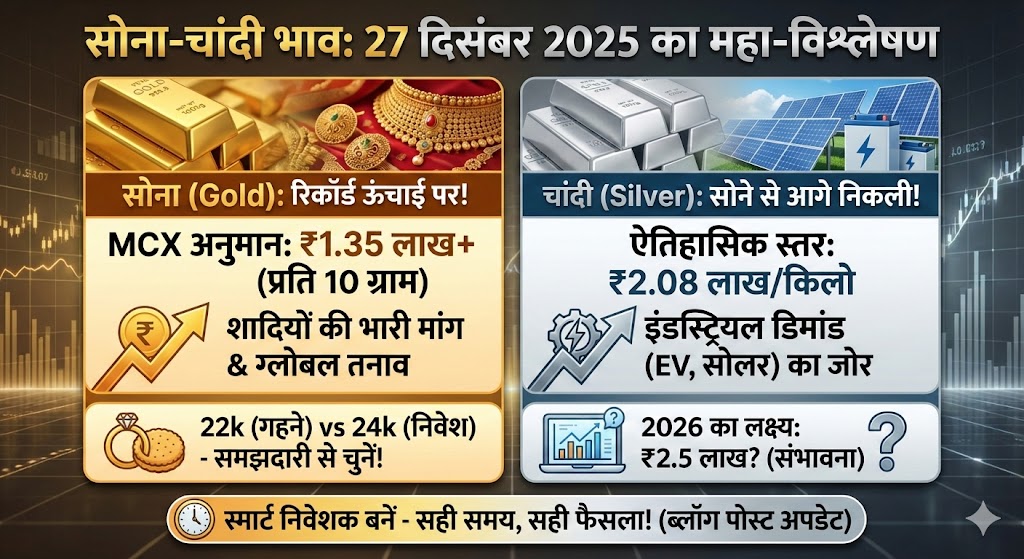 Gold Silver Rate Today: 27 Dec 2025 को सोना ₹1.35 लाख के पार? जानें कल का सटीक भाव और भविष्यवाणी!