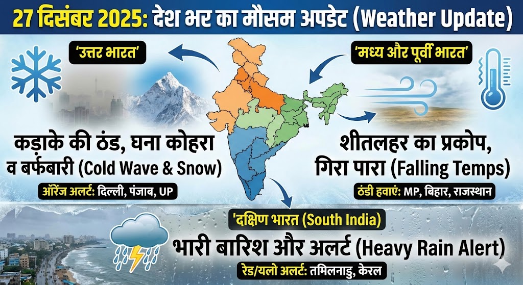 27 दिसंबर 2025 मौसम
