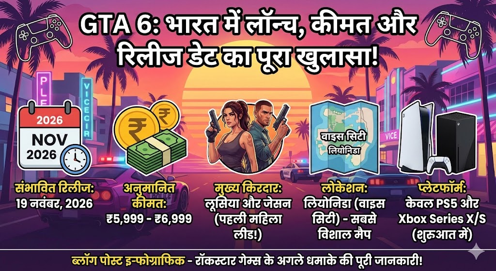 GTA 6: रिलीज डेट, कीमत, गेमप्ले और एडिशन्स का पूरा खुलासा - वो सब कुछ जो आपको जानना चाहिए