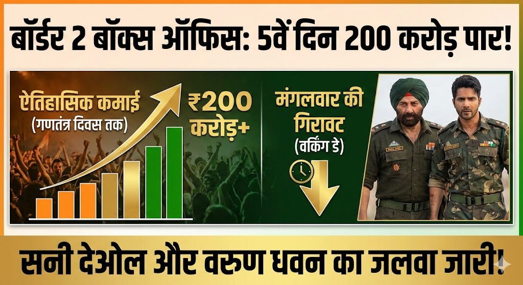 Border 2 Box Office Day 5: 200 करोड़ के पार पहुंची सनी-वरुण की फिल्म, मंगलवार को लगा झटका? जानिए सच