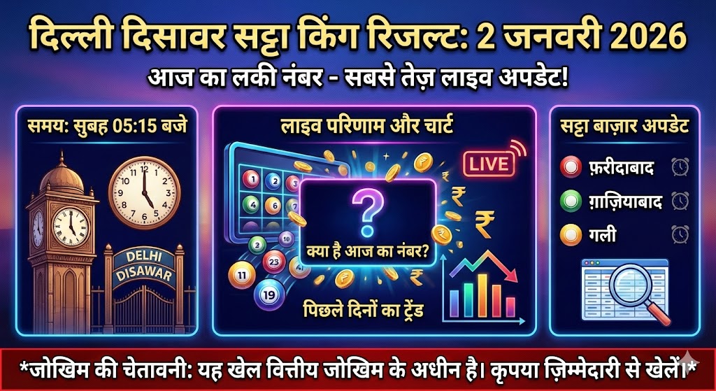 Delhi Disawar Satta King 2 January 2026 Result