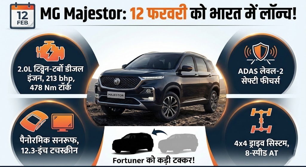 MG Majestor Launch Date India: 12 फरवरी को आ रही है Fortuner की 'मौत', फीचर्स और पावर देख कर उड़ जाएंगे होश!