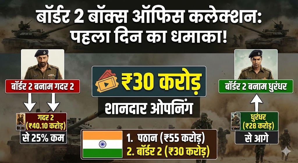 Border 2 Box Office Collection Day 1: 30 करोड़ की बंपर ओपनिंग! Gadar 2 और Pathaan से हुई टक्कर