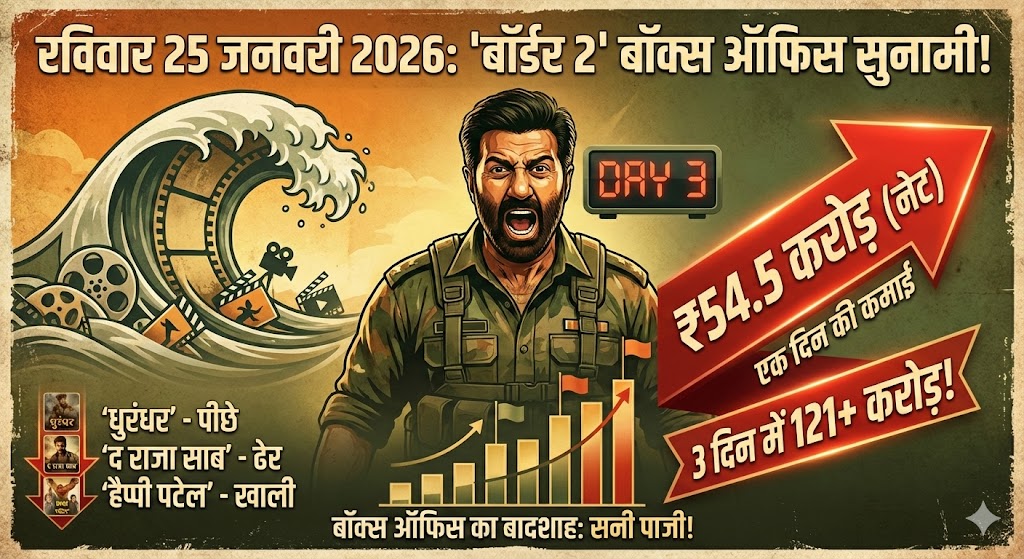 Border 2 Box Office Day 3: संडे को सनी देओल की 'बॉर्डर 2' ने गाड़े झंडे, 121 करोड़ पार! धुरंधर भी फेल