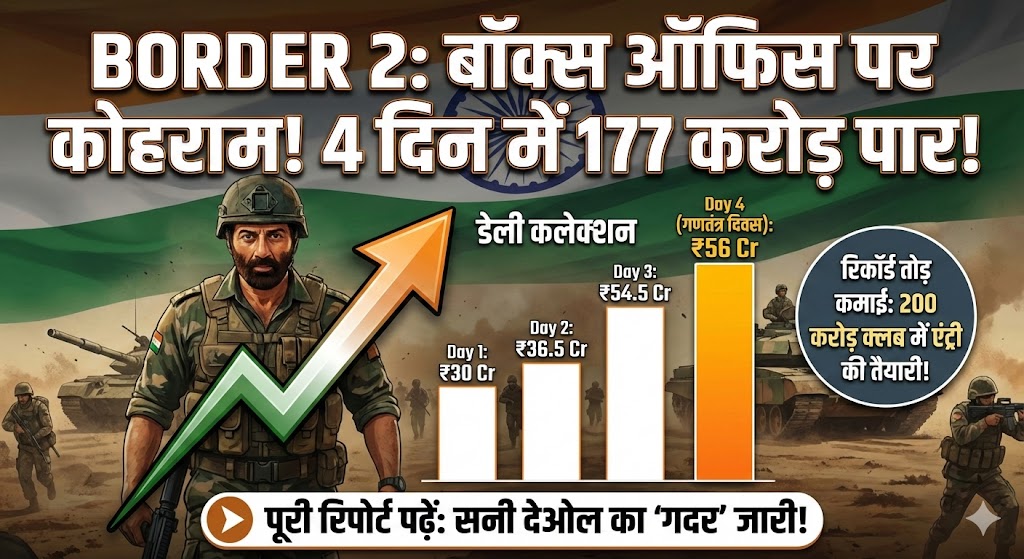 Border 2 Box Office Collection Day 4: 177 करोड़ पार! सनी देओल की फिल्म ने तोड़े कमाई के सारे रिकॉर्ड