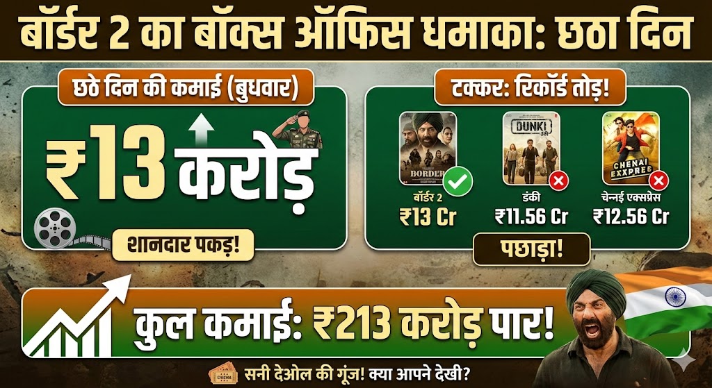 Border 2 Box Office Collection Day 6: सनी देओल की गूंज से हिला बॉक्स ऑफिस, तोड़े 'डंकी' और 'चेन्नई एक्सप्रेस' के रिकॉर्ड!