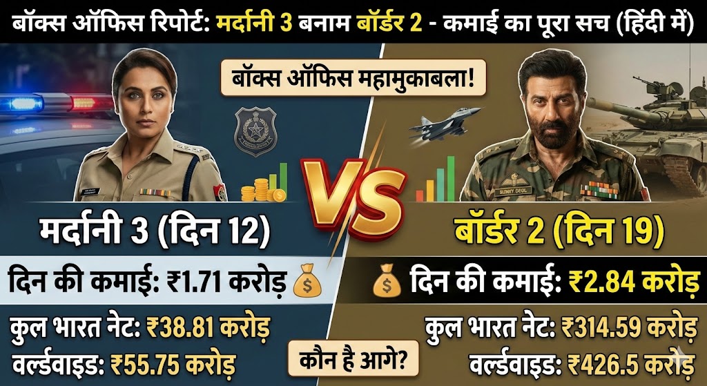 Border 2 Vs Mardaani 3 Box Office: सनी की दहाड़, रानी बेहाल - देखें 19वें दिन की कमाई का असली सच!