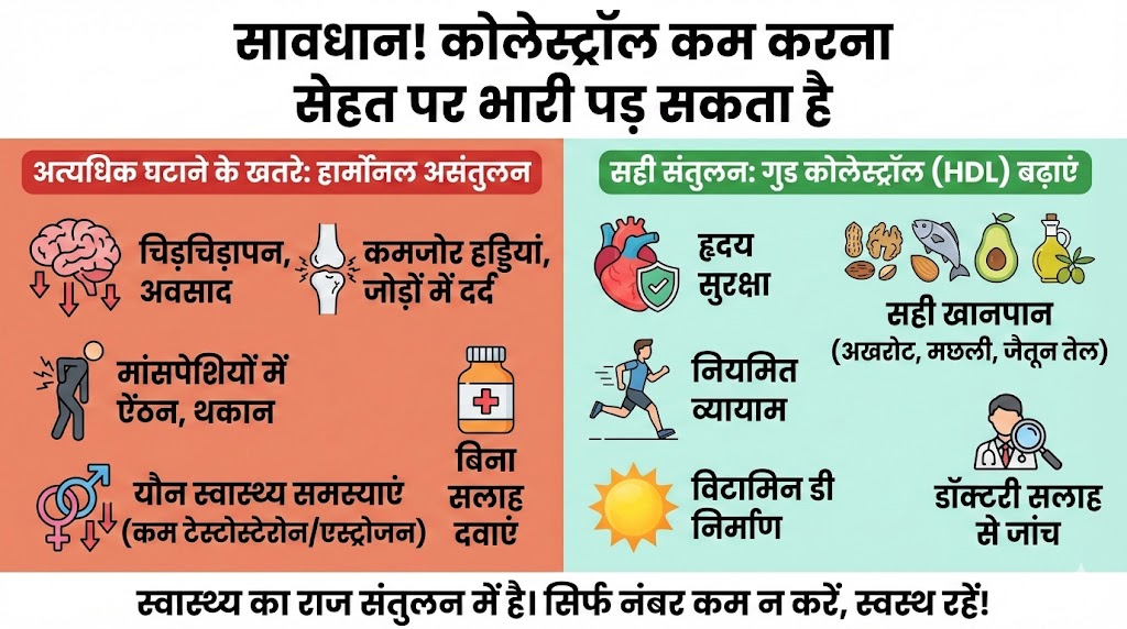 सावधान! क्या आप भी कोलेस्ट्रॉल कम करने की गलती कर रहे हैं? हार्मोनल असंतुलन और गंभीर बीमारियों का बन सकते हैं शिकार