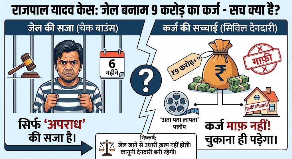 Rajpal Yadav Jail News: क्या सजा काटने के बाद माफ हो जाएंगे 9 करोड़ रुपये? जानिए कानून का कड़वा सच!