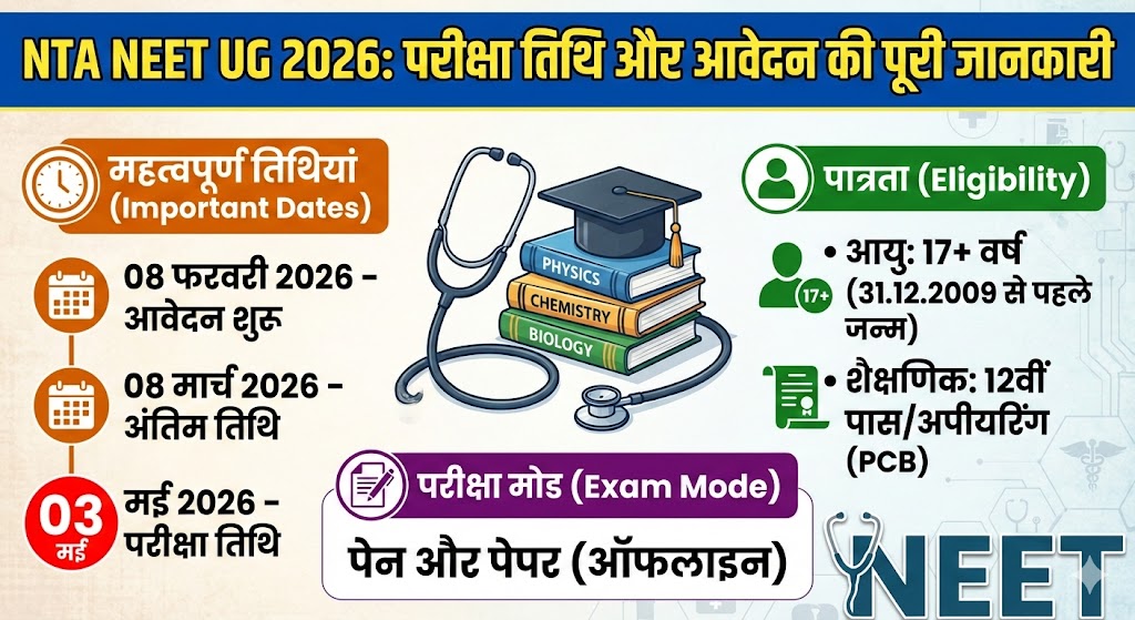 NTA NEET UG 2026 Application Form Released: Exam Date, Eligibility & Apply Online – डॉक्टर बनने का सपना अब होगा सच!