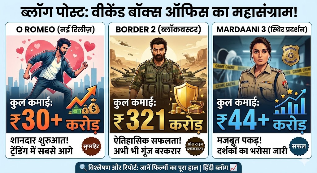 Box Office Tsunami: 'O Romeo' ने वीकेंड पर मचाया कोहराम, 'Border 2' और 'Mardaani 3' का खेल खत्म? जानिए कमाई के चौंकाने वाले आंकड़े!