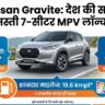 Nissan Gravite Launched: 5 कलर ऑप्शन और 30+ सेफ्टी फीचर्स, जानें 7-सीटर कार की कीमत