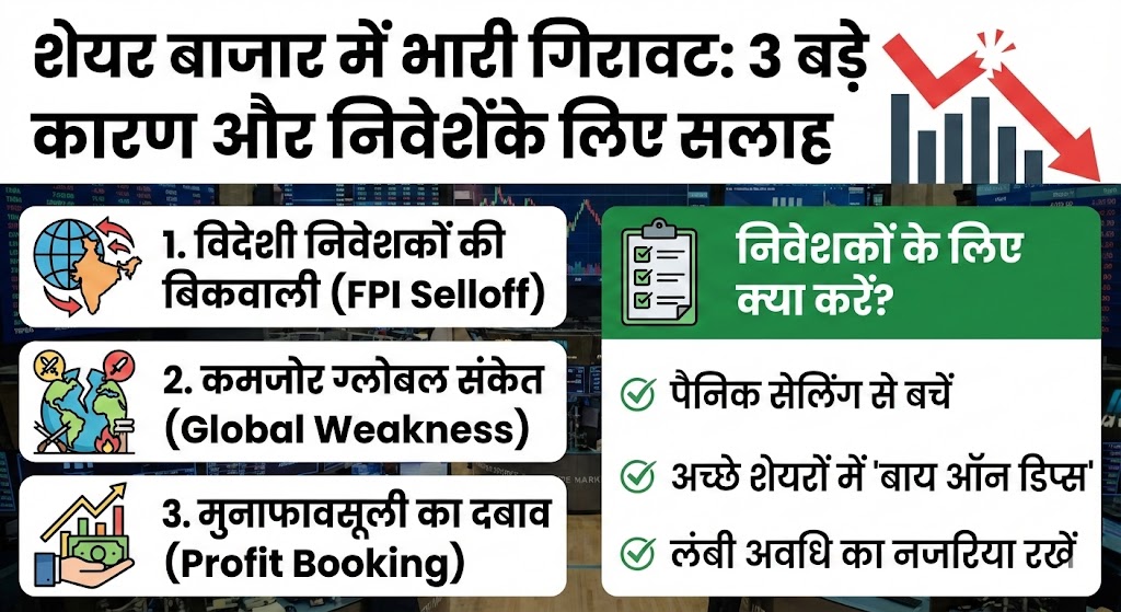 Stock Market Crash Today: सेंसेक्स 900 अंक धड़ाम, क्या आपके पैसे डूब जाएंगे? जानिए बाजार गिरने के 3 सबसे बड़े कारण!