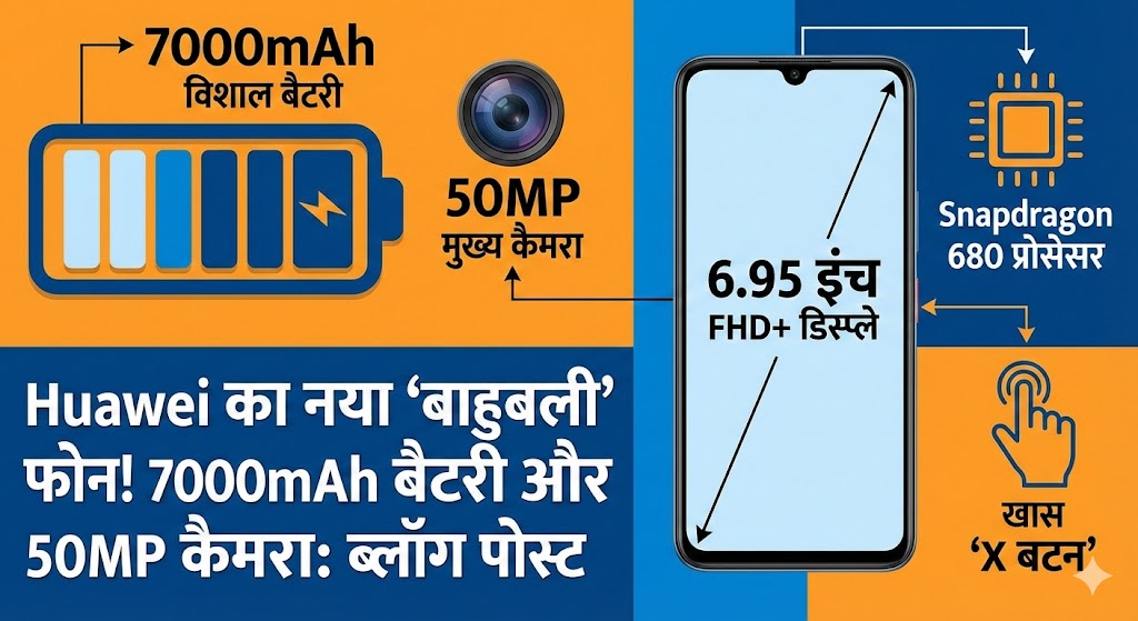 7000mAh बैटरी और 50MP कैमरा! Huawei Nova 14i लॉन्च, जानें फीचर्स और कीमत