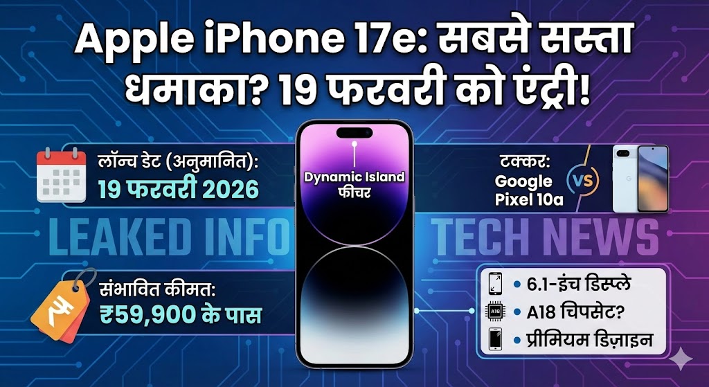Apple का सबसे सस्ता धमाका! iPhone 17e लॉन्च डेट लीक, 19 फरवरी को Pixel 10a की छुट्टी करने आ रहा है ये धांसू फोन?