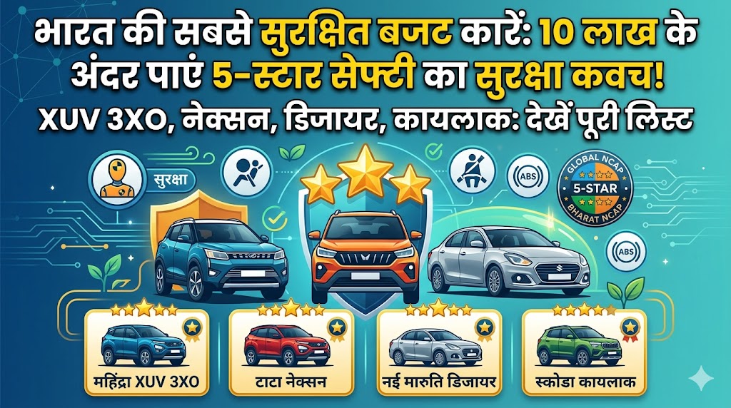 Top 5 Safest Cars in India Under 10 Lakh: बजट में पाएं 5-Star सुरक्षा, देखें पूरी लिस्ट!