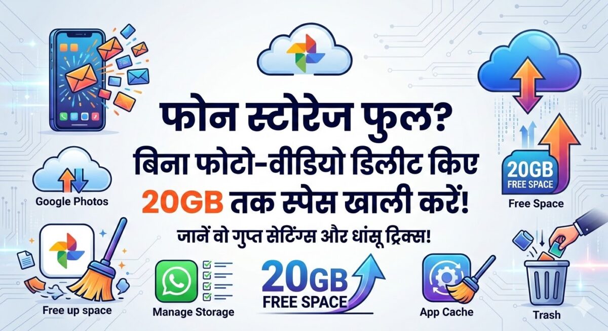 बिना फोटो-वीडियो डिलीट किए फोन की स्टोरेज 20GB तक खाली करें: अपनाएं ये धांसू ट्रिक्स