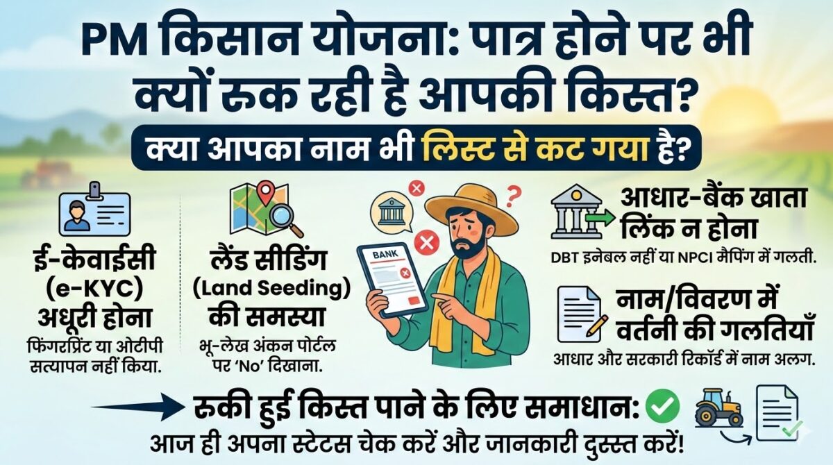PM किसान योजना की लिस्ट से आपका नाम तो नहीं कटा? जानें पात्र होने के बावजूद क्यों रुक रही है किसानों की किस्त