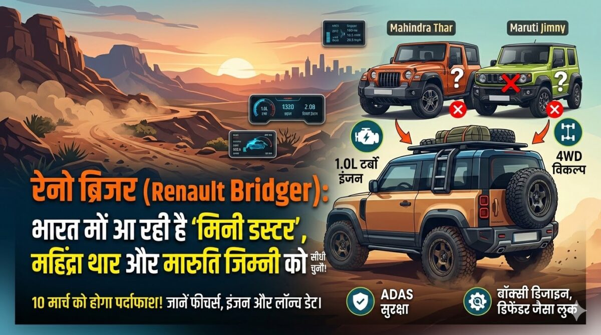 Renault Bridger Concept: थार और जिम्नी की छुट्टी करने आ रही है रेनो की 'Mini Duster', डिफेंडर जैसा रग्ड लुक देख फटी रह जाएंगी आंखें