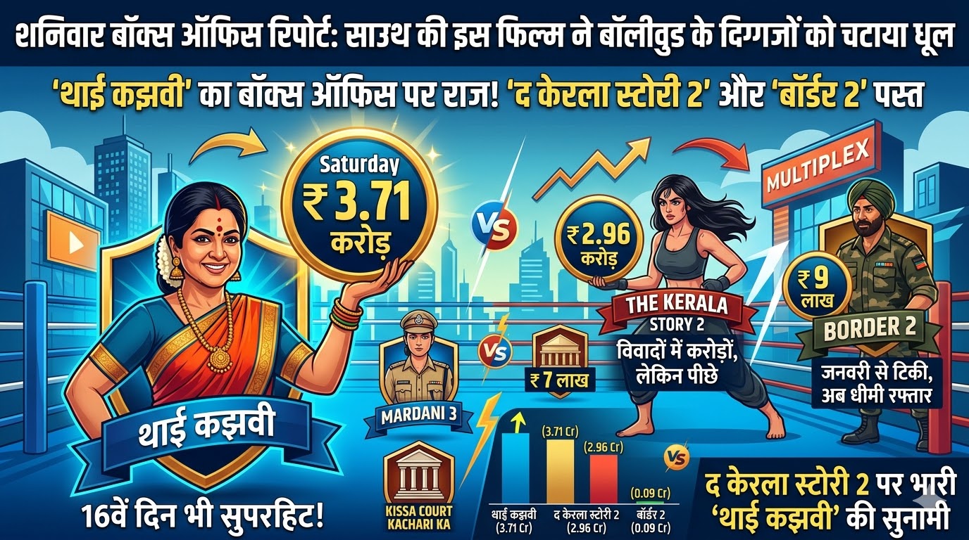 शनिवार बॉक्स ऑफिस रिपोर्ट: साउथ की इस फिल्म ने बॉलीवुड के दिग्गजों को चटाया धूल, 'द केरला स्टोरी 2' और 'बॉर्डर 2' की हालत पस्त