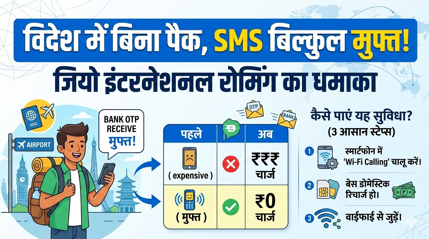 Jio International Roaming Free SMS: बिना किसी पैक के विदेश में मिलेंगे मुफ्त SMS, जियो का बड़ा धमाका!
