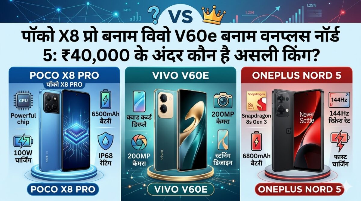 Poco X8 Pro vs Vivo V60e vs OnePlus Nord 5