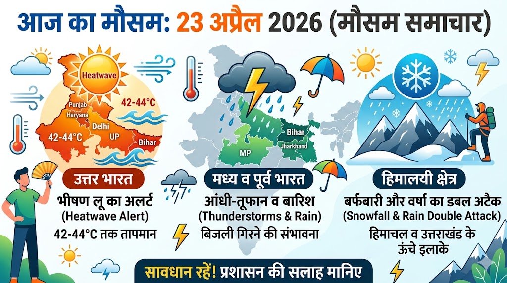 आज का मौसम 23 अप्रैल 2026