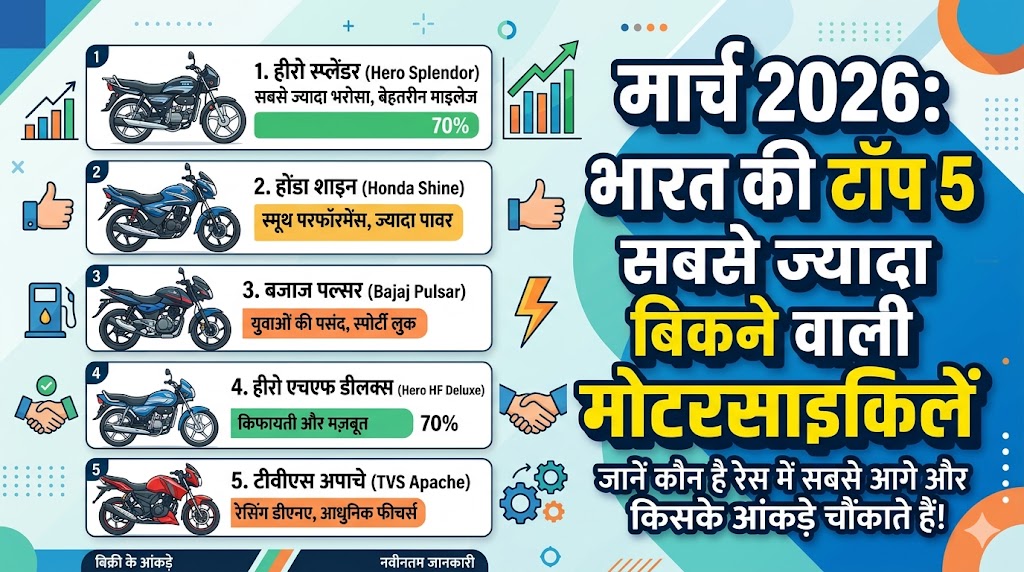 मार्च 2026 में इन 5 मोटरसाइकिलों ने मचाया धमाल: क्या आपकी पसंदीदा बाइक है इस लिस्ट में?
