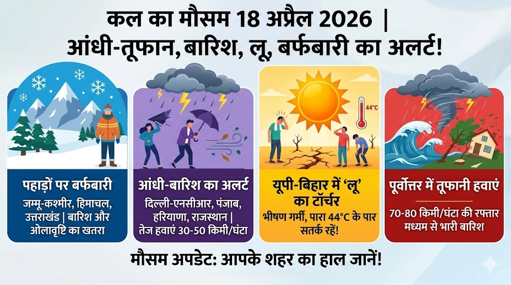 कल का मौसम 18-19 अप्रैल 2026