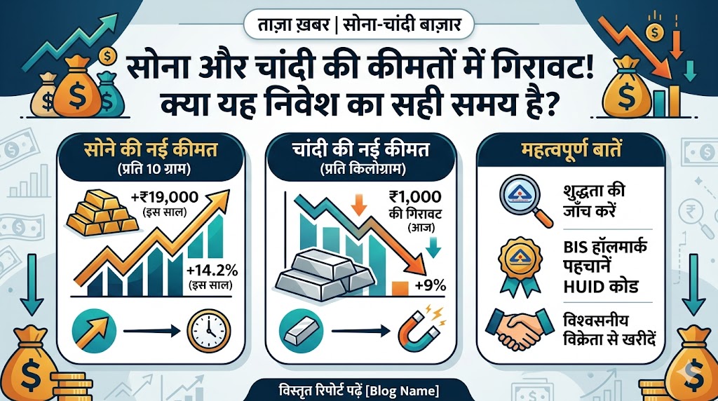 सोने की कीमत में भारी गिरावट! Gold Silver Price Today: क्या अब सोना खरीदना सही है? जानें नए रेट्स